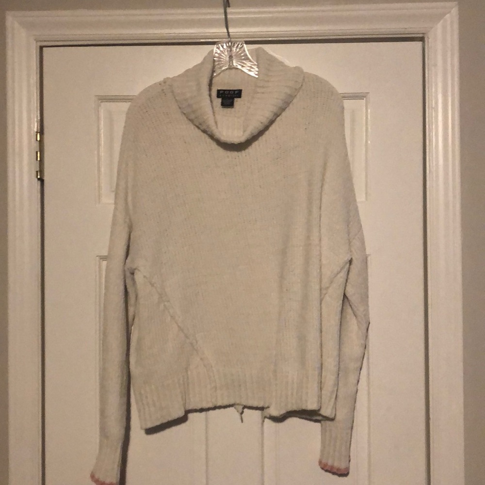 Cream Chenille Funnel Neck Sweater